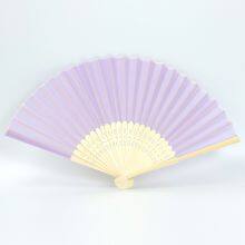Multi-color Vintage Bamboo Paper Folding Hand Fan With Custom Logo for Wedding Promotions thumbnail-5