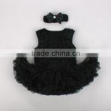 wholesale plain black baby girls pettiskirt set bouttoddlers & infant ruffle petti rompers newborn boutique clothing set