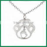 Hollow Paw Pendant With Movable Palm Charm Necklace thumbnail-3