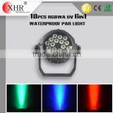 Professional LED Lighting 18pcs 6in1 LED Waterproof RGBWA+UV Auto Show Par Light