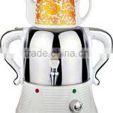 4.0L Electric Russian S/s Samovar CA-800G White With Ceramic Teapot