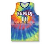 100% Polyester Custom Sublimated V-Neck Rebels Pro Cut Basketball Jersey / Shirt
