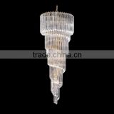 K9 large crystal chandelier for hotel silver finished crystal pendnat lamp for stair case