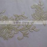 Embroidery Bridal Flower Patch Applique For Wedding Dress/Newest Floral Ivory Bridal Wedding lace trim