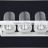 Wide pressure constant current circuit,non-flickering lighting,high bright cob led grille downlights 3x45w