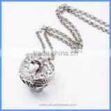 Newest Fashion Jewelry Women's Openable Rhinestones Pave Metal Cage Chime Box Sound Ball Pendant Pregnancy Necklaces HBAC-M047 thumbnail-3