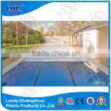 Swimming pool cover with motor and PC slats