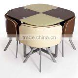 1 Table and 4 Chairs Dining Set Saving More Space thumbnail-3