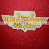US civil airline pilot wing badge midway airways made with bullion wire | Goldwork bullion badges