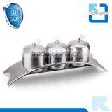 3 Pieces of 304 Stainless Steel Salt and Pepper Spice Jar Set