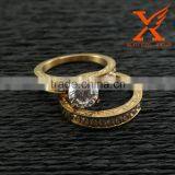 Mens and Womens Couples Wedding Band Stainless Steel Casting CNC Setting Gold Plated Wedding Fing Gold 18k Jewelry for 1 Pair thumbnail-2