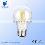 Pure White A60 High Lumen Vintage Led Filament Bulb for Daily Use