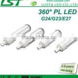 LED SMD 2835 PL Lamp 11W E27 G23 G24 Lamp Base LED PL Lighting Beam Angle 360 Degree LED PL Lamp thumbnail-1