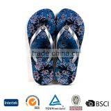2016 Cheap Price Popular Custom Flower Full Printing Navy Women Eva Beach Slippers thumbnail-1