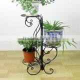 Folding Corner Bakers Rack Four Shelves - Black Wrought Iron Corner Shelf thumbnail-3