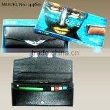 Long Style Simple Style Black Color Ladies Wallet in Leather Material
