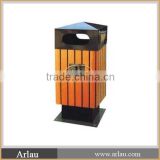 Outdoor Trash can/ wooden and metal garbage dustbin for sale