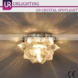 G9 Clear Lotus Crystal Down Lights /Spotlight With Chrome Base