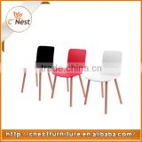 2014 Design Plastic Coffee Room Wooden Legs Chairs