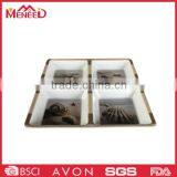 Custom Print 4 Sections Melamine Devided Bowl for Appetizer , Plastic Bowl for Food thumbnail-1