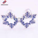 No.1 Yiwu Exporting Commission Agent Wanted Blue Snowflake Shaped Cute Eyewear Party Glasses thumbnail-1