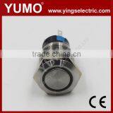 Hot Sale LA19AJS ROHS 19mm Flat Round With Ring LED IP65 Momentary Alternate Pin Terminal 5A/250VAC 5 Pin Push Button Switch thumbnail-1