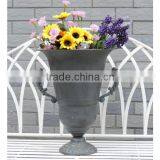 Newest Decorative Grey Metal Pot Flower thumbnail-3