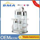 Kitchen 4 Pieces Stainless Steel Cover Glass Bottle Spice Jar thumbnail-3
