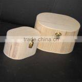 2017 Wonderful Quality Special Oval Book Shape Decorative Customized Unfinished Wooden Box With Lock thumbnail-1