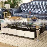 Stainless Steel Support Mirrored Marble Side Table thumbnail-6