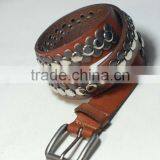 Leather Belts With Metal Buttons thumbnail-1