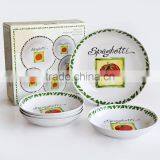 5PCS Pasta Bowl Set, Porcelain With Decal thumbnail-1