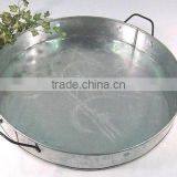 antique rounded metal tray