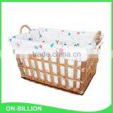 Home Storage Nested Wicker Knitting Baskets With 2 Side Handles thumbnail-2