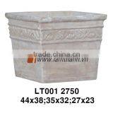 East Asia Square Well Design Dark Terracotta Flower Pot thumbnail-1
