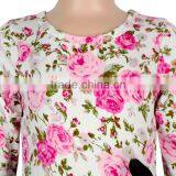 Pink Floral Top And Black Tutu Skirt Boutique Long Sleeve Dress Girls Tutu Dress thumbnail-4