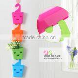 PP Multifunctional Smiling Face Plastic Storage Basket ,smile Shape Mini Hanging Basket Container thumbnail-3