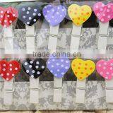Hot Small Cute Heart Shaped Wooden Clip for Hair Decoration Made in China