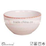 5.5 Inch Ceramic Cereal Bowl Solid Blue Color With Antique Brush thumbnail-3