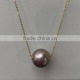 AAA 9-10mm Freshwater Pearl Necklace With 14K Gold Clasp thumbnail-1