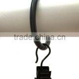 Rod Ring With Clip Hanging / A Ring With A Clip / Iron Curtain Ring With Clip Black Coated thumbnail-2