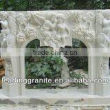White Marble Fireplace Mantel thumbnail-1