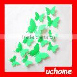 UCHOME 12pc/set 3D Mirror Butterfly Decorative Wall Sticker Custom Design Stickers thumbnail-1