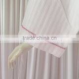 Tow Colors Hotels Unisex White Thick Absorbent Soft Cotton Robe Winter Long Sleeve Bathrobes Women Warm Stripe Waffle Bathrobes thumbnail-5