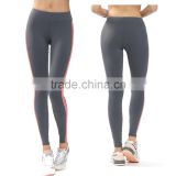 nylon spandex women fit leggings with piping