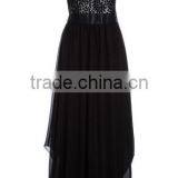 2016 Vintage Black Red Lady Elegant Sleeveless Summer Lace Patchwork Party Club Dress Round Neck Long Dress Party Dress thumbnail-6