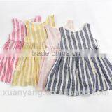 Hot Selling Wholesale Srtipe White Flower New Model Mother Daughter Matching Girl Dress thumbnail-5