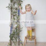 2017 High Quality Stripe Wholesale Baby Clothes Dress Cheap Gray Kids Summer Dress for New Model Girl Linen Dress thumbnail-5