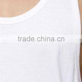 Mens Summer Plain White Longline Stringer Vest Wholesale thumbnail-3