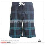 4-way Stretch Mens Shorts With a Side Pocket Grid Printed Wholesale Board Shorts thumbnail-2